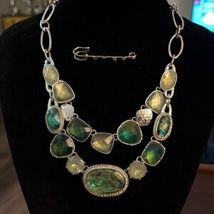 Dana Buchman Green and Silver Necklace